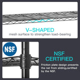 Commercial Wire Shelving Unit Metal Shelf Casters Adjustable Layer Rack Strong Steel for Restaurant Garage Pantry Kitchen Garage (48×18×72, Black) BestOffice