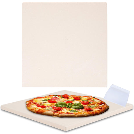 Waykea 10”x10.4”x0.5” Pizza Stone for Toaster Oven | Rectangular Cordierite Grilling Stone Bread Baking Stone for Grill, Oven waykea