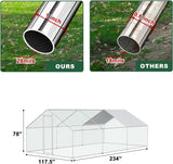 Chicken Coop Large Metal Chicken House Chicken Pen Outdoor for 40 Chickens Poultry Cage with Waterproof Cover for Rabbits Duck Walk-in Chicken Runs for Yard with Cover Outdoor CHIKENCOOP