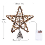LAWOHO Christmas Tree Topper Rustic Christmas Ornaments Christmas Star Tree Topper with 3 Light Emitting Modes Farmhouse Christmas Decor Christmas Decorations for Festive Home Indoor Tree Topper LAWOHO