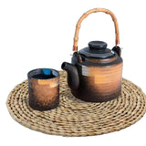 6Pcs 12" Round Woven Rattan Placemats,Natural Hand-Woven Water Hyacinth Placemats,Farmhouse Weave Place Mats,Rustic Braided Wicker Table Mats (12inch Set of 6) PPB2K