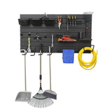 Wensilon Black Tool storage wall Broom Holder Mop Hanger Wall Mount Plastic nano-molecule Organization Garage Storage System Garden Kitchen Tool Organizer Wall Control 2ft 3.8 ft. Wensilon