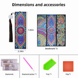3 Pieces 5D Diamond Art Bookmark Kits for DIY Craft Diamond Art Dotz Bookmarks with Tassel for Beginner Kids Adults Women Book Lovers Rhinestones Beaded Leather Corner Bookmark Christmas Supplies yuntop