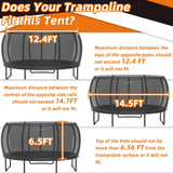 jumpfly 14FT Trampoline Tent for Kids(Tent Only), Fit for 6 Curved Poles Round Trampoline, Trampolien Shade Cover with LED Light, Outdoor Trampolien Accessories, Anti-Tear, Black jumpfly