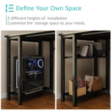 Lufeiya Gaming Desk with 4 Fabric Drawers & Storage Shelves, 63 inch Computer Writing Work Study Desk for Home Office Bedroom, Modern Simple Student PC Desks Table, Black Lufeiya