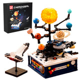 Rotating Solar System Building Blocks with Light Toy, Children's Education STEM Experiment Toy, Astronomical Science Toy, with Rocket Model, Gift for Boys 8-14 Years Old, 775 Piece Building Blocks Set CAEROKEERL
