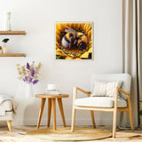 DOMROM Diamond Painting Kits for Adults, Bee Diamond Art Kits, 5D Sunflowers Diamond Painting, DIY Round Full Drill Diamond Painting Gem Arts and Crafts for Home Decor 12x12 inch DOMROM