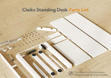 Claiks Standing Desk with Keyboard Tray, Electric Standing Desk Adjustable Height, 48x24 Inches Sit Stand up Desk with Splice Board, Raising Desk for Home Office, White Claiks