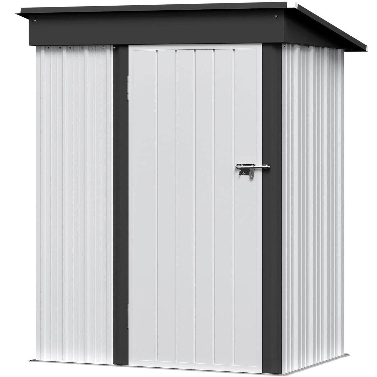 GUNJI 5 x 3 FT Shed Outdoor Storage Shed Metal Garden Shed with Lockable Door Outside Waterproof Tool Shed for Backyard, Patio, Lawn (White) GUNJI