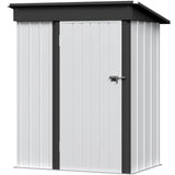 GUNJI 5 x 3 FT Shed Outdoor Storage Shed Metal Garden Shed with Lockable Door Outside Waterproof Tool Shed for Backyard, Patio, Lawn (White) GUNJI