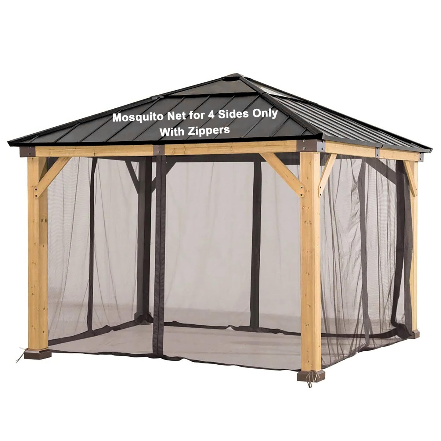 SCOCANOPY Replacement Mosquito Netting for Most 10x10, 11×11 Ft Hardtop Gazebos A111509400,A102007200, A102007202,A102007203,(Khaki) - WoodArtSupply