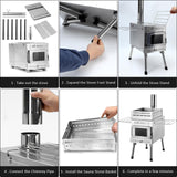 WillowyBe Portale Outdoor Sauna Set with Sauna Tent, Sauna Wood Stove, Sauna Stone for Dry Sauna, Cooking for Family and Friends WILLOWYBE