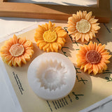 Wehous 2PCS Sunflower Candle Mold Unique Flower Silicone Fondant Chocolate Cake Decor Molds 3D Floral Silicone Molds for Resin Candle Soap Wax Polymer Clay Concrete Art Craft Home Ornament Wehous