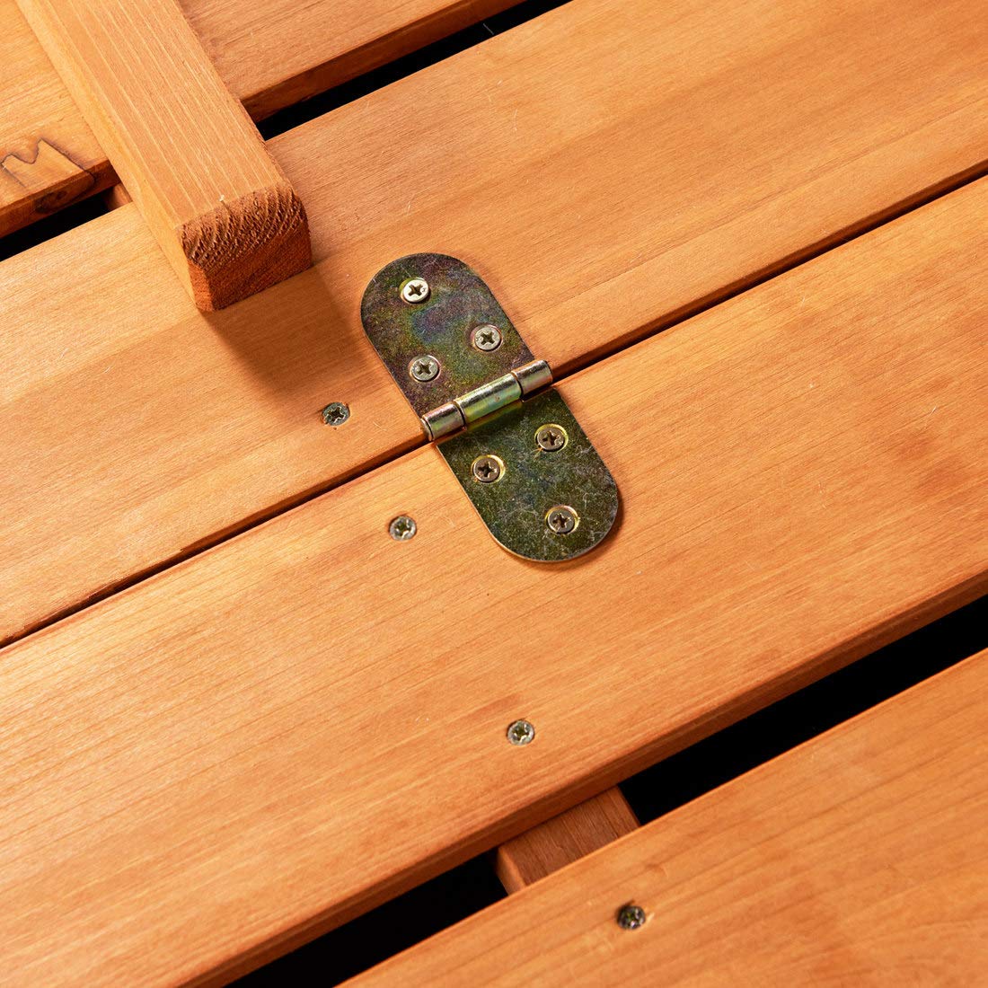 Wooden Outdoor Kids Sandbox Convertible Canopy Covered Sand Box Bench Seat Storage GOOD LIFE USA