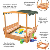 Badger Basket Covered Convertible Cedar Sandbox with Canopy and Bench Seats Badger Basket