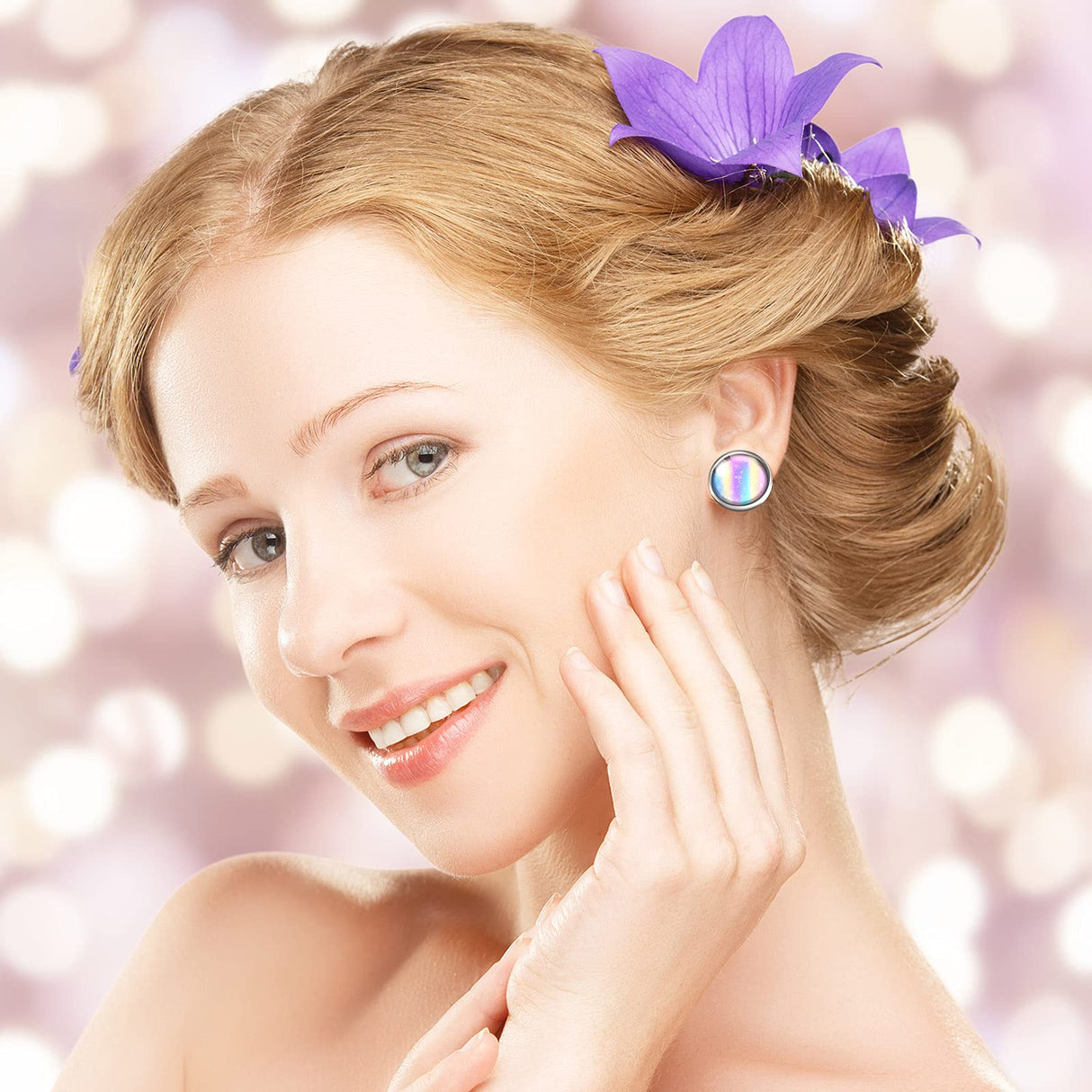 200 Pieces Sublimation Stainless Steel Blank Stud Earring Set Includes 50 Bezel Blank Setting 50 Aluminum Sheets with 50 Glues 50 Glass Discs for DIY Jewelry Findings, Earring Making (Silver, 10 mm) Hicarer