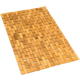 Gonioa Natural Bamboo Bath Mat, Wooden Door Mat Kitchen Floor Bath Rug, Bathroom Shower and Tub Mats, Wooden Bath Mat for Shower, Bath, Spa Or Sauna (16 x 24 Inch) Gonioa