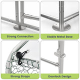 GarveeLife Large Metal Chicken Coop, Large Chicken Run with Waterproof & Anti-UV Cover, Outdoor Chicken Pen for Farm Yard (9.8' L x 6.6' W x 6.6' H) GarveeLife