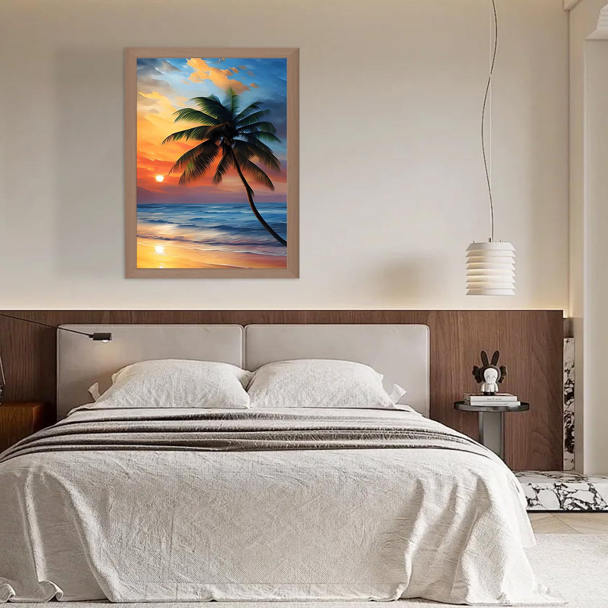 SENQAO Sunset Beach Paint by Number for Adults Framed Canvas, DIY Arts and Crafts for Adults Beginner with Wooden Easel, Paint Brushes, Acrylic Paint Set for Home Wall Decor 12x16inch SENQAO