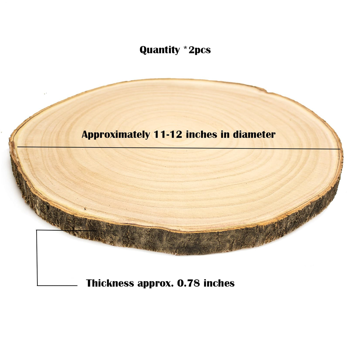 2 pcs Large Wood Slices for Centerpieces 11-12 inches Wood Rounds for Tables Decor Rustic Wood Circles for DIY Crafts and Wedding Decor Round Wooden Discs Rustic Wedding Centerpiece SENMUT
