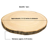 2 pcs Large Wood Slices for Centerpieces 11-12 inches Wood Rounds for Tables Decor Rustic Wood Circles for DIY Crafts and Wedding Decor Round Wooden Discs Rustic Wedding Centerpiece SENMUT