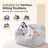 Spacocld Giant Bean Bag Chair for Adults - Large Bean Bag Couch with Armrests, Bean Bag Sofa Stuffed High-Density Foam, Plush Lazy Sofa Comfy Chair, BeanBag Couch for Bedroom, Living Room (Light Grey) Spacocld