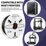 AICOPYTO ABS Filament 1.75mm, 3D Printer Filament Dimensional Accuracy +/- 0.02mm, 1KG Cardboard Spool (2.2 lbs) 3D Printing Filament Fits for Most FDM 3D Printers - ABS Black AICOPYTO