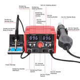 Weld Lux Upgraded 820W 2 IN 1 Hot Air Rework and Soldering Iron Station with °F /°C, Cool/Hot Air Conversion, Digital Temperature Correction and Sleep Function Weld Lux
