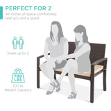 Best Choice Products Outdoor Bench 2-Person Wicker Garden Patio Benches Seating Furniture for Backyard, Porch w/Seat Cushion, 700lb Capacity - Brown/Tan Best Choice Products