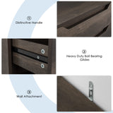 HOSTACK 4 Drawer Dresser with Cut-Out Handles, Accent Cabinet for Living Room, Entryway and Hallway, Dark Brown HOSTACK