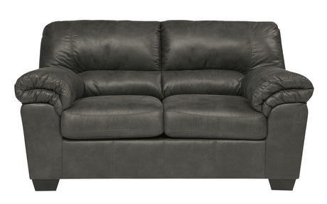 Signature Design by Ashley Bladen Faux Leather Loveseat, Gray Signature Design by Ashley