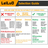 LEILUO 116 Pcs Multitool Blade Kits Cutting and Sandpaper Oscillating Tool Accessories Universal Oscillating Saw Blades with Storage Bag Compatible with DeWalt Makita Dremel and More LEILUO