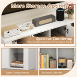 GOFLAME Floating TV Stand, Wall Mounted TV Console Table with Doors, Entertainment Media Center Under TV, Modern TV Cabinet for Living Room, Bedroom, Office, White GOFLAME