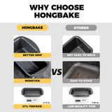 HONGBAKE 3 Pack Bread Pan for Baking Loaf Pan Set, 8.5 x 4.5 Inches Loaf Pan with Wide Grips Nonstick Bread Tin 3 pack, 1Lb Perfect for Homemade Bread, Grey HONGBAKE