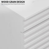 eclife 36" Floating Bathroom Vanity with Sink Combo Mid-Century Wall Mounted Cabinet with Wood Stripes Decor, Drawers, Undermount Sink, Faucet, Drain, Mixed White eclife