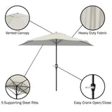 Half Umbrella Outdoor Patio Shade - 9 ft Patio Umbrella with Easy Crank - Small Canopy for Balcony, Table, or Deck by Pure Garden (Tan) Pure Garden