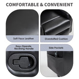 Trustyue Swivel Rocker Recliner Chair, 360° Swivel Recliner with Heat and Massage, Rocker Recliner Nursery Glider Chair with Side Pockets for Living Room (Black, Faux Leather) Trustyue