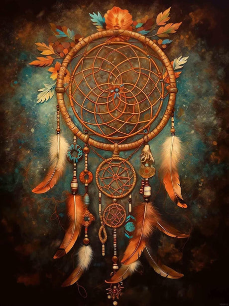 YEEIFFD Dreamcatcher Diamond Painting Kits for Adults, DIY Paint with Diamond Art Colorful Round Full Drill Craft, Dreamcatcher Decorative Painting for Home Wall Decor 12x16inch YEEIFFD