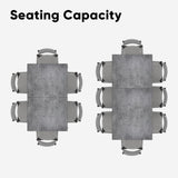 RoyalCraft Patio Expandable Table Dining Set for 4 to 8, Aluminum Outdoor Dining Table, Rectangular Patio Metal Table for Backyard Porch, Deck ＆ Garden, Easy Assembly, 59"- 75", Grey RoyalCraft