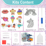 AUREUO Diamond Painting Kits - 10 Stickers & 2 Suncatchers 5D Diamond Art Kits, Easy DIY Arts and Crafts, Gem Art Painting Kits Gift Idea, Sweet Dreams AUREUO
