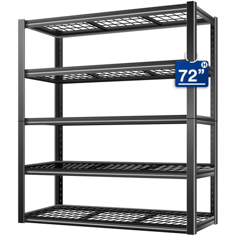 BILT HARD 48”W x 18”D x 72”H Garage Shelving, 5-Tier Heavy Duty Storage Shelves for Garage, Basement, Warehouse, Workshop, 3000 lbs Capacity BILT HARD