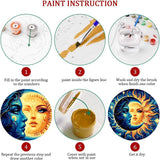 Axquilon Paint by Numbers Kit for Adults Beginner-Sun and Moon Adult Paint by Number Kits on Canvas, Easy Adults' Paint-by-Number Kits Oil Painting Craft Supplies for Gift Home Wall Decor 16x16in Axquilon