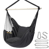 Y- Stop Hammock Chair Hanging Rope Swing Chair, Max 500 Lbs, 2 Seat Cushions Included, Removable Steel Spreader Bar with Anti-Slip Rings, Hardware kit-for Indoor or Outdoor(Dark Grey) Y- STOP
