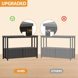 BEWISHOME 55-75 Gallon Fish Tank Stand, Heavy Duty Aquarium Stand with Thickened Metal Frame, Fish Tank Stand with Cabinet for Storage, 51.9" L* 19.9" W Tabletop 1200LBS Capacity Grey KYG04H BEWISHOME