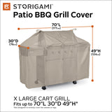 Classic Accessories Storigami Easy Fold Water-Resistant 70 Inch BBQ Grill Cover, Goat Tan Classic Accessories