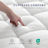 Full Size Thick Mattress Pad with 100% Cotton Cover - Naturally Skin-Friendly and Breathable, Unique Deep Pocket Design Up to 22" (54 x 75 Inches, White) Soft and lofty