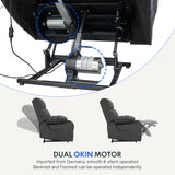 FLEXISPOT XL5 Dual OKIN Motor Power Lift Recliner Chair for Elderly, Lay Flat Electric Recliner with Massage & Heat, USB Ports, Fabric Reclining Sofa for Living Room Bedroom, Grey FLEXISPOT