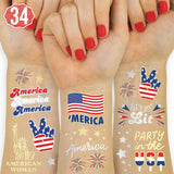 xo, Fetti Fourth of July Decorations Tattoos - 34 styles | Red White and Blue Party Supplies, 4th of July, USA Flag, Memorial Day, Independence Day, Labor Day xo, Fetti