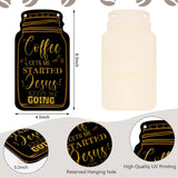 Jetec 3 Pcs Coffee Bar Decor Sign Mason Jar Wall Hanging Plaque Farmhouse Kitchen Decor Wooden Coffee Sign for Kitchen Home Living Room Wall Decorations(Simple Style) Jetec