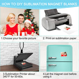 Xuhal 60 Pcs Sublimation Magnets Blanks Car Sublimation Blank Magnets Bulks DIY Decorative Magnets for Home Kitchen Refrigerator Microwave Oven Wall Door Decoration or Office Calendar (2.6 x 3.5 Inch) Xuhal